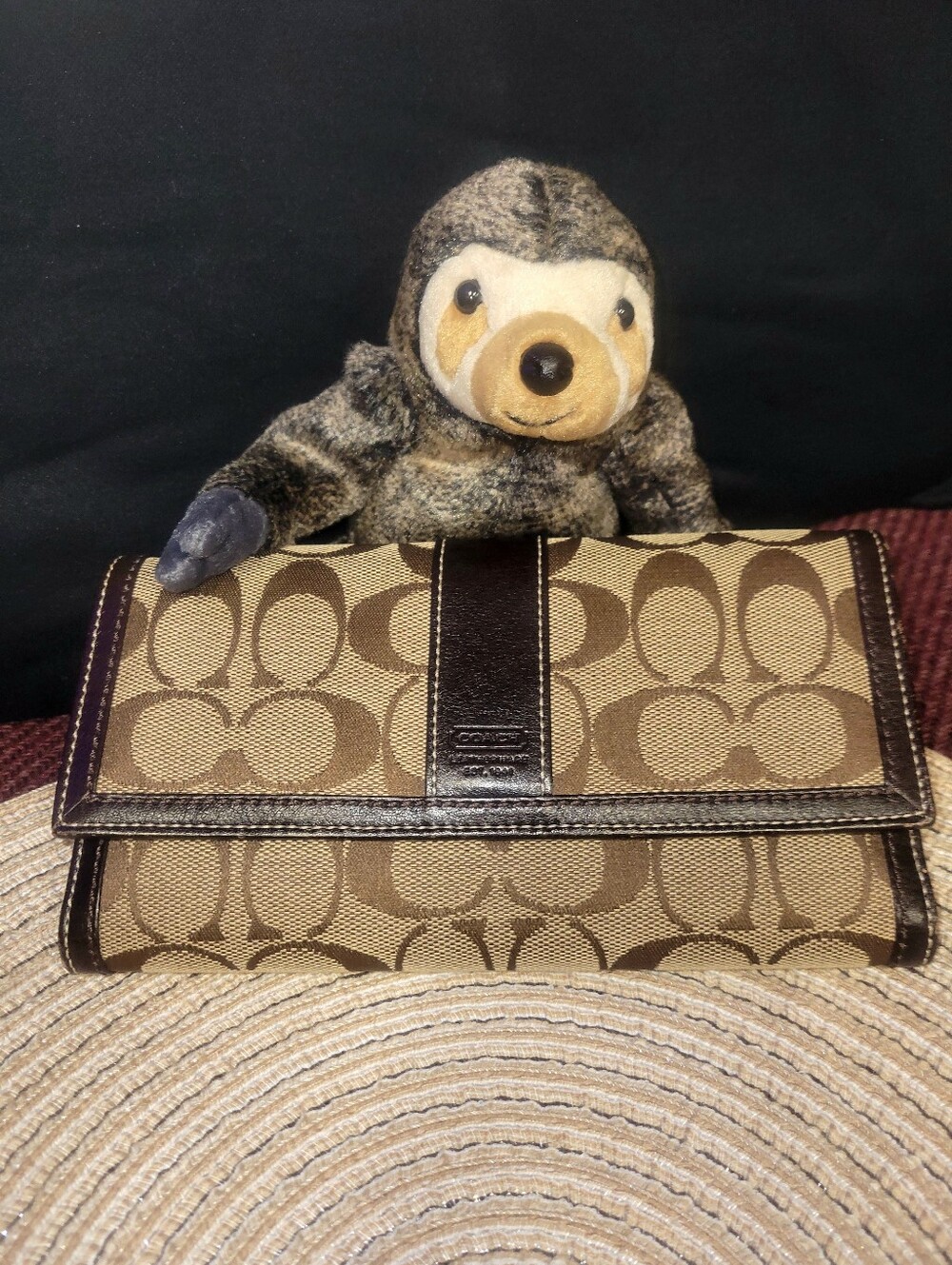 Coach Y2K Legacy Signature Stripe Trifold Wallet with Checkbook